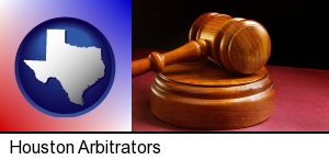 an arbitrator's wooden gavel in Houston, TX